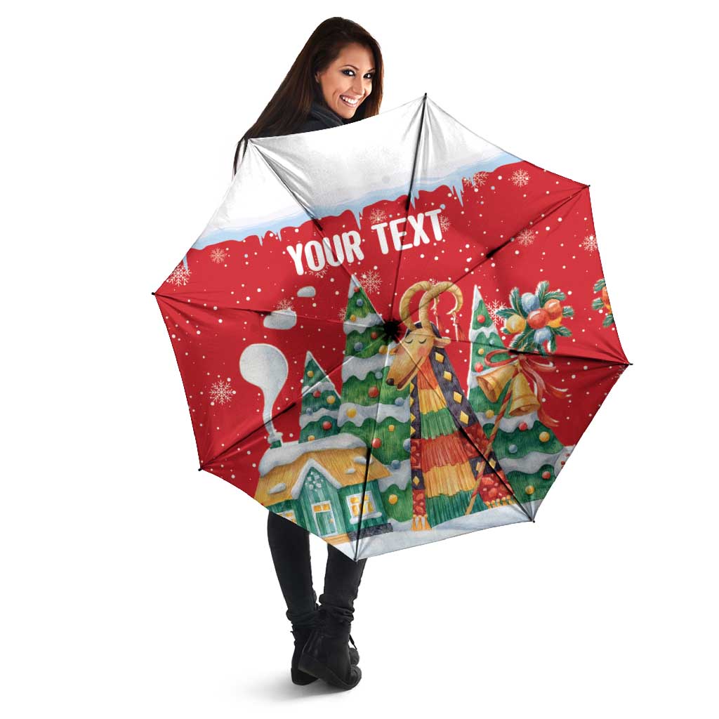 Romania Christmas Personalized Umbrella Romanian Folklore Capra Goat - Wonder Print Shop