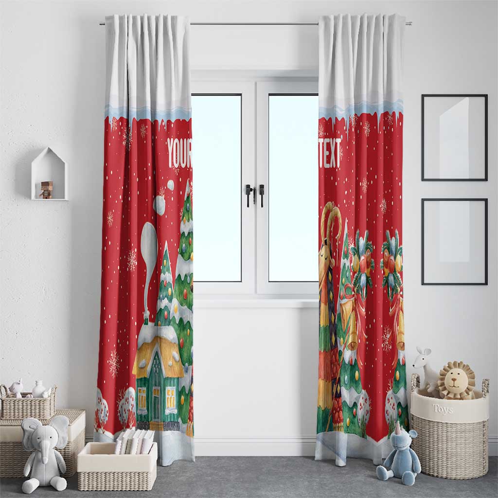 Romania Christmas Personalized Window Curtain Romanian Folklore Capra Goat - Wonder Print Shop