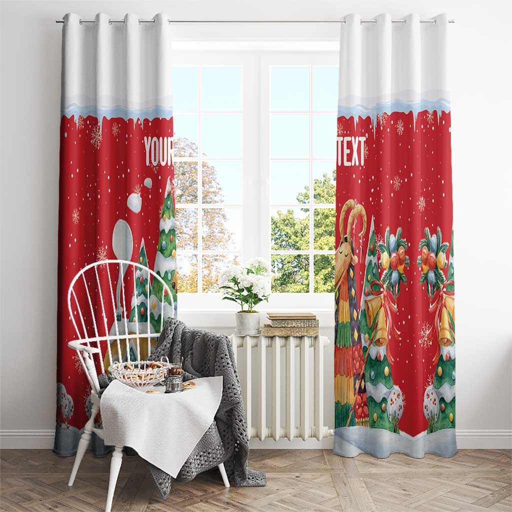 Romania Christmas Personalized Window Curtain Romanian Folklore Capra Goat - Wonder Print Shop
