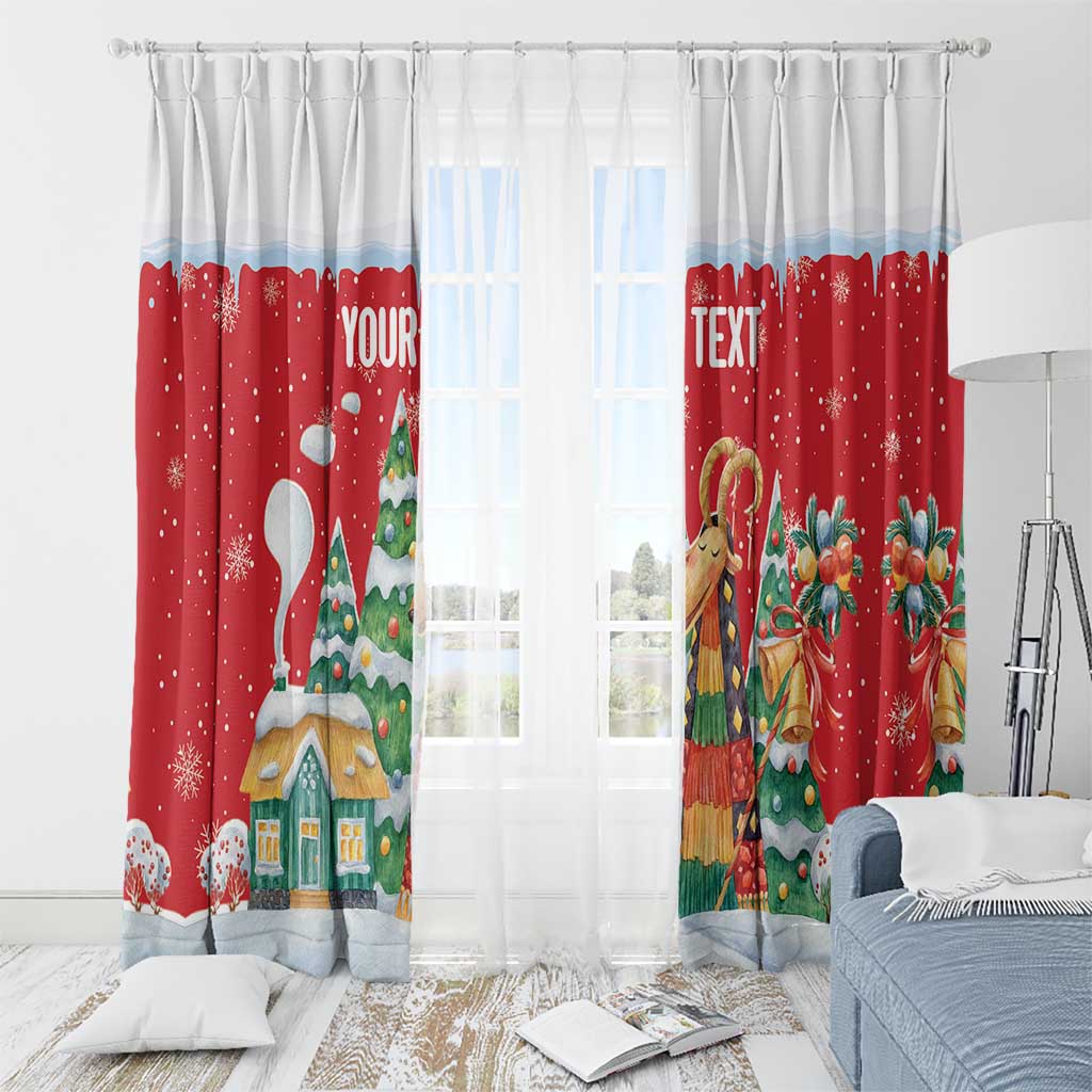 Romania Christmas Personalized Window Curtain Romanian Folklore Capra Goat - Wonder Print Shop