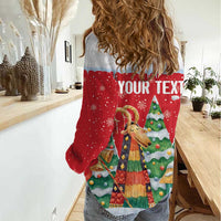 Romania Christmas Personalized Women Casual Shirt Romanian Folklore Capra Goat - Wonder Print Shop
