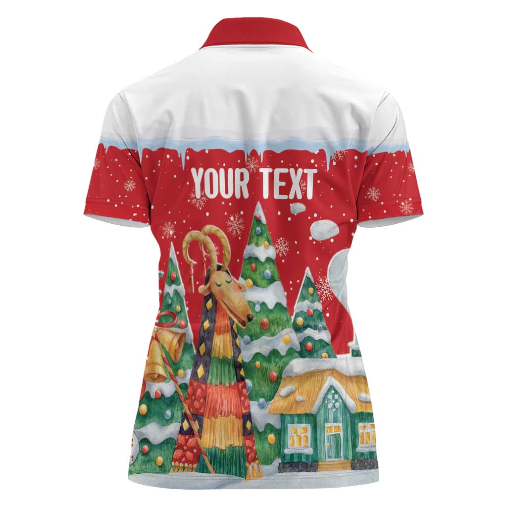 Romania Christmas Personalized Women Polo Shirt Romanian Folklore Capra Goat - Wonder Print Shop
