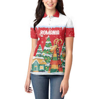 Romania Christmas Personalized Women Polo Shirt Romanian Folklore Capra Goat - Wonder Print Shop