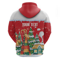 Romania Christmas Personalized Zip Hoodie Romanian Folklore Capra Goat - Wonder Print Shop
