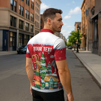 Romania Christmas Personalized Zipper Polo Shirt Romanian Folklore Capra Goat - Wonder Print Shop