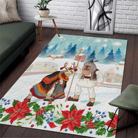 Romania Christmas Area Rug Romanian Folklore Traditional Christmas Mask - Wonder Print Shop