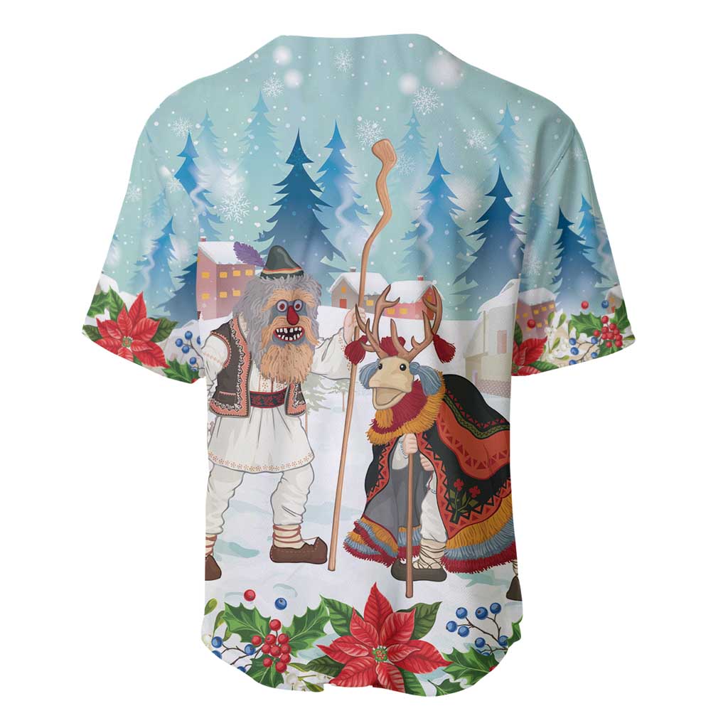Romania Christmas Baseball Jersey Romanian Folklore Traditional Christmas Mask - Wonder Print Shop