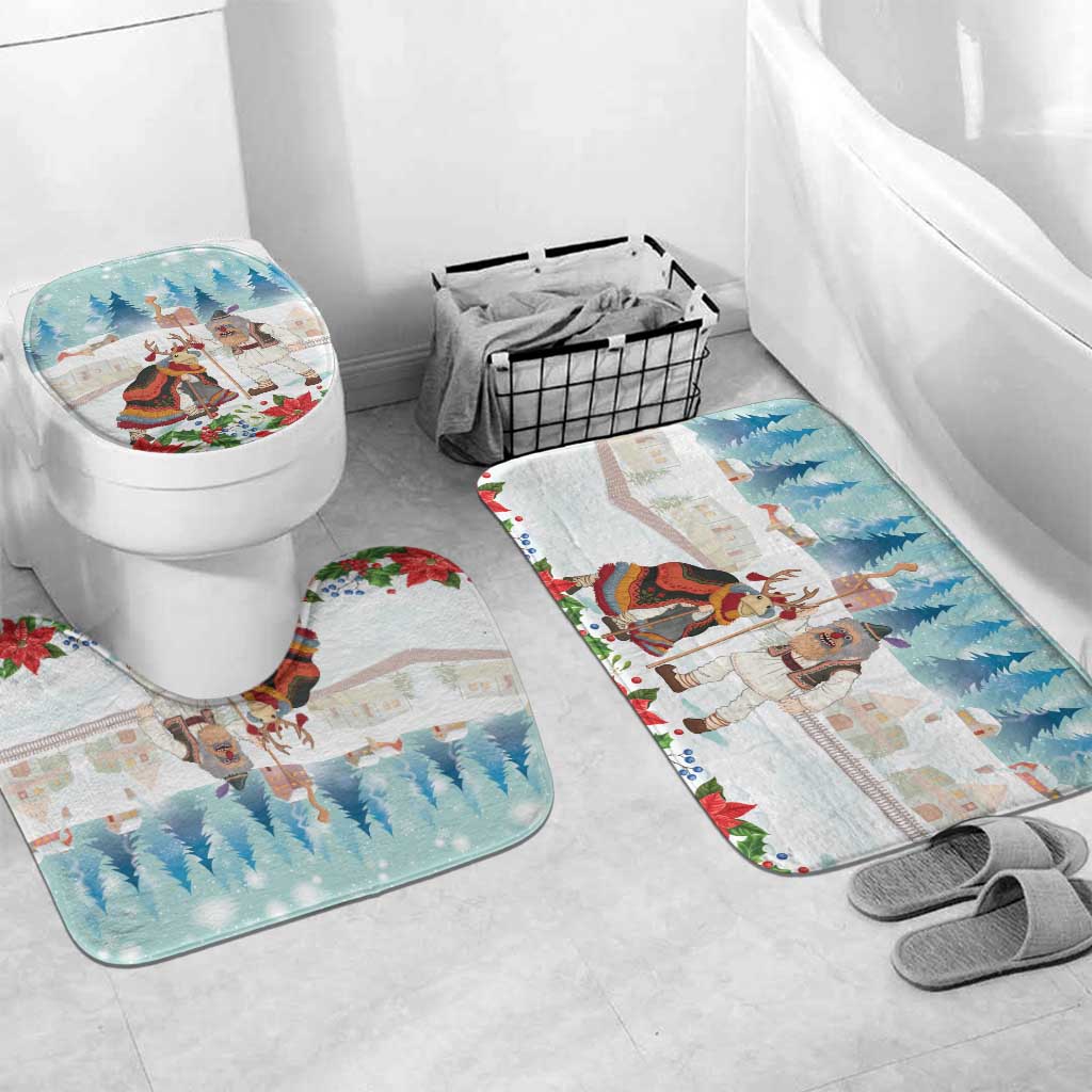 Romania Christmas Bathroom Set Romanian Folklore Traditional Christmas Mask - Wonder Print Shop