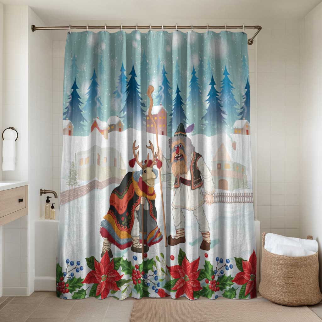 Romania Christmas Bathroom Set Romanian Folklore Traditional Christmas Mask - Wonder Print Shop