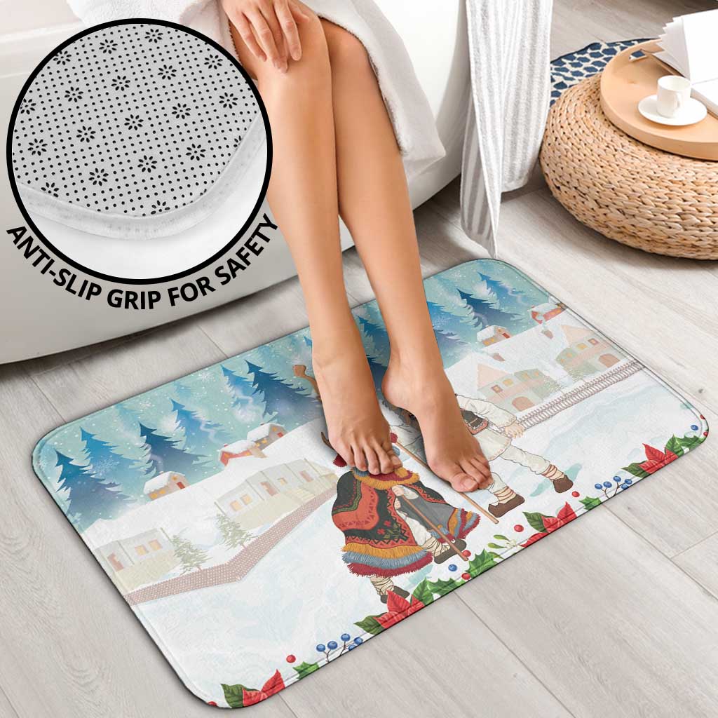 Romania Christmas Bathroom Set Romanian Folklore Traditional Christmas Mask - Wonder Print Shop