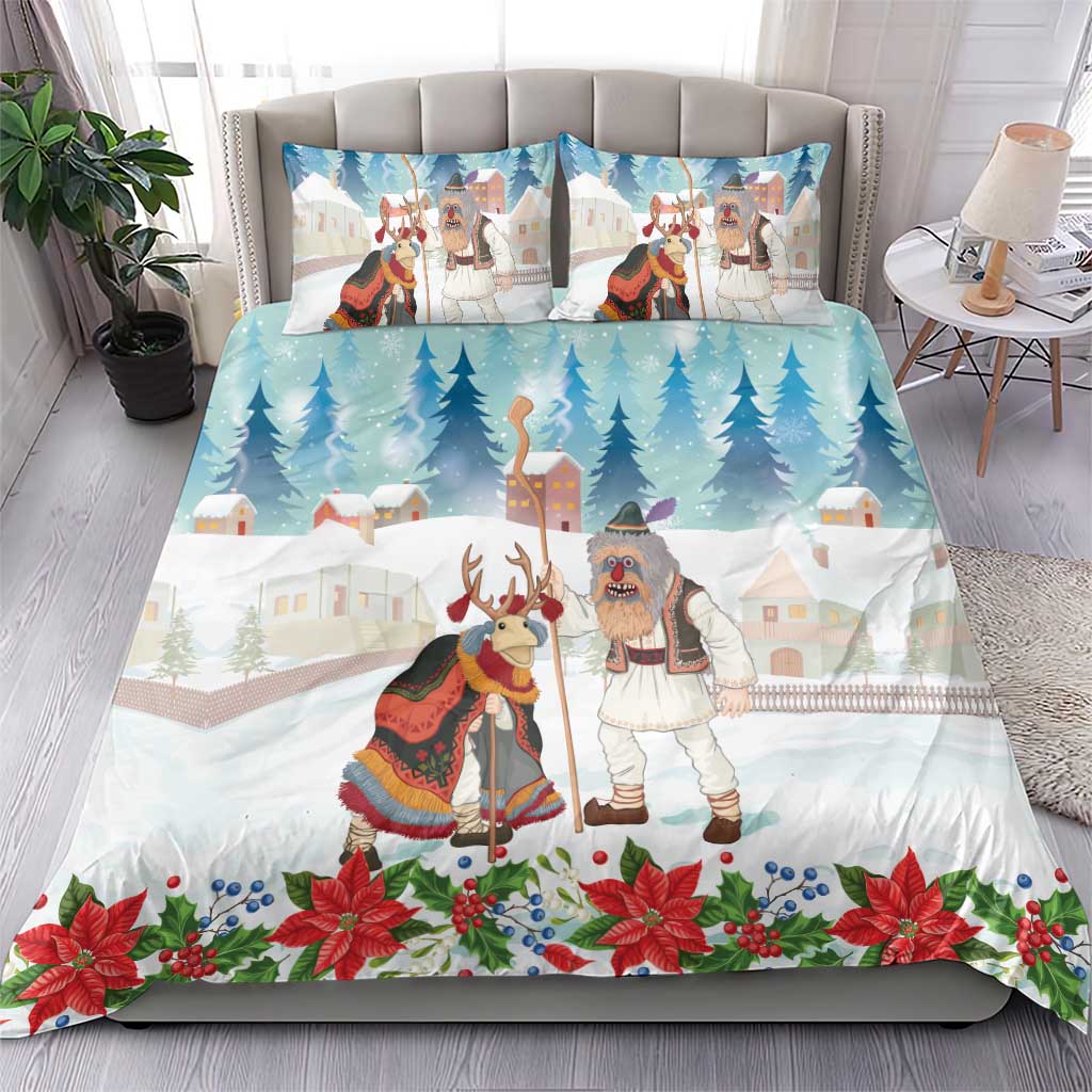 Romania Christmas Bedding Set Romanian Folklore Traditional Christmas Mask - Wonder Print Shop