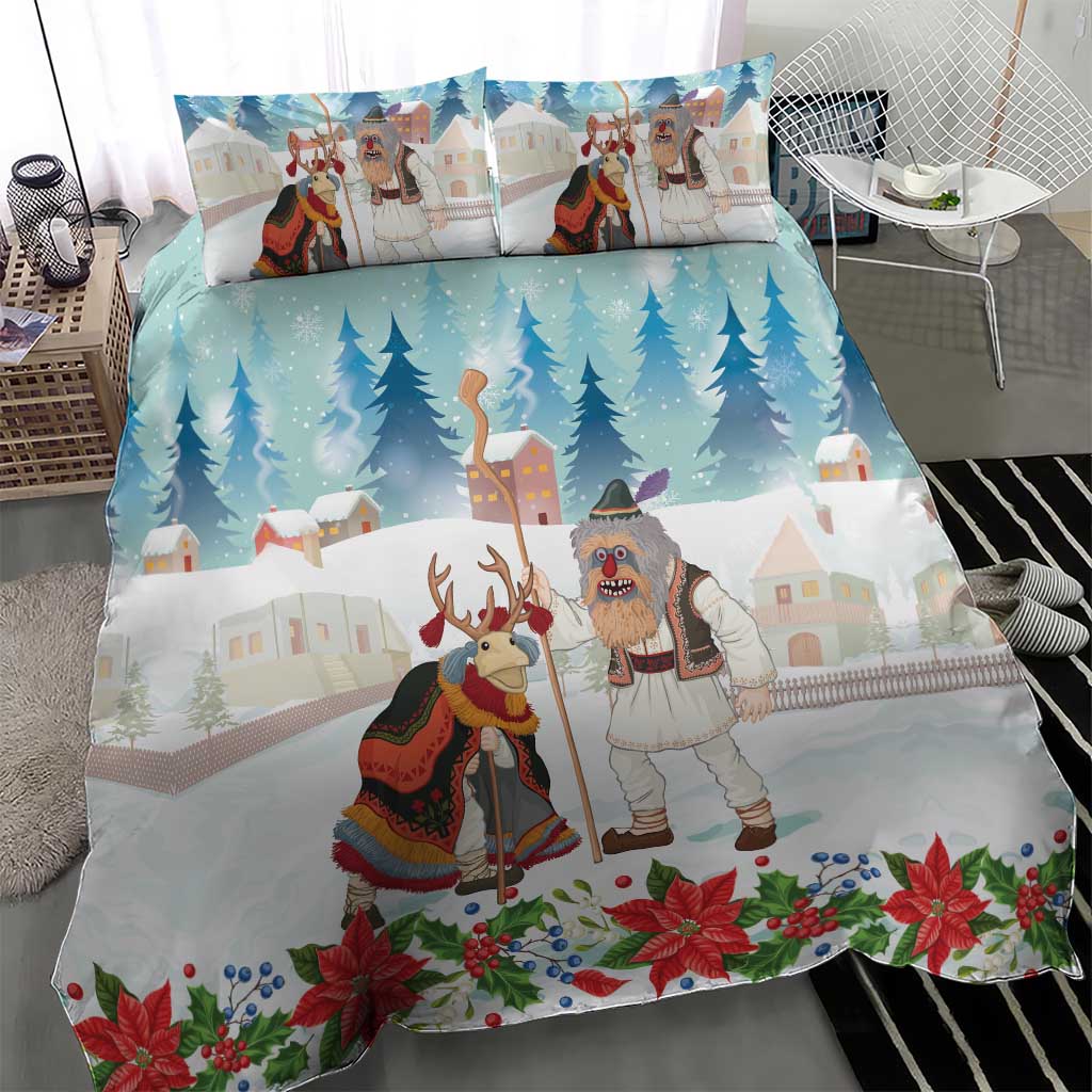 Romania Christmas Bedding Set Romanian Folklore Traditional Christmas Mask - Wonder Print Shop