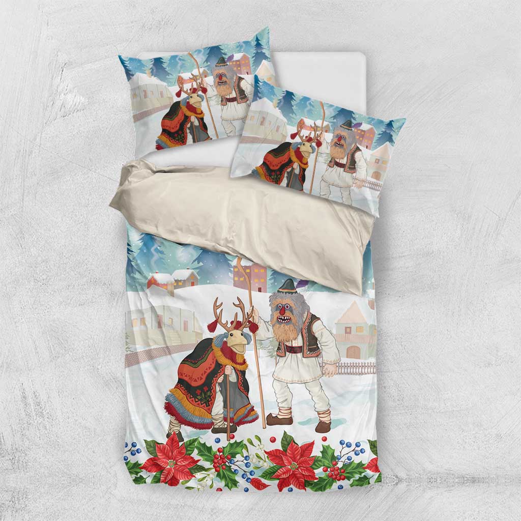 Romania Christmas Bedding Set Romanian Folklore Traditional Christmas Mask - Wonder Print Shop