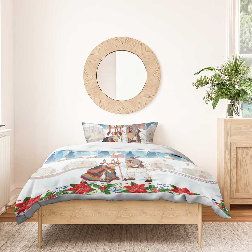 Romania Christmas Bedding Set Romanian Folklore Traditional Christmas Mask - Wonder Print Shop