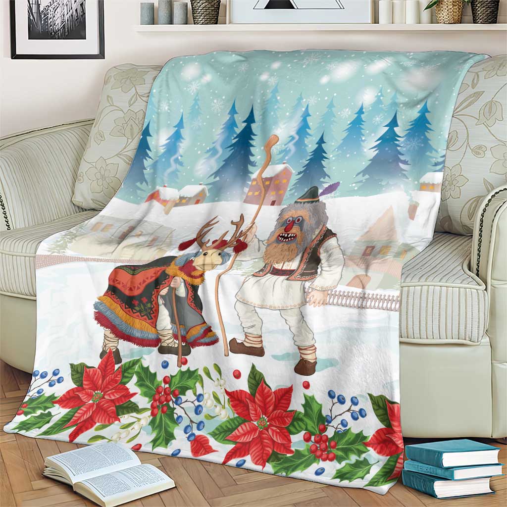 Romania Christmas Blanket Romanian Folklore Traditional Christmas Mask - Wonder Print Shop