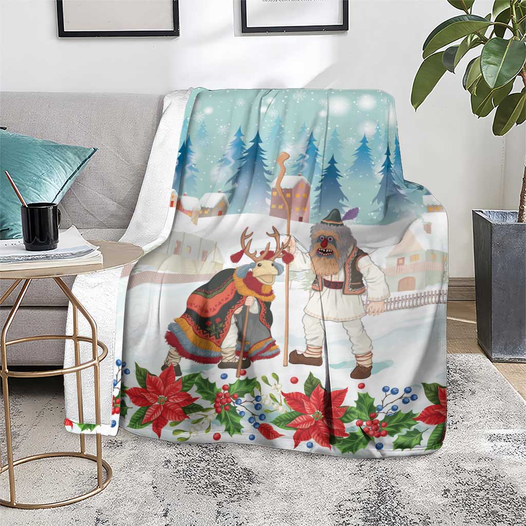 Romania Christmas Blanket Romanian Folklore Traditional Christmas Mask - Wonder Print Shop