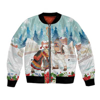 Romania Christmas Bomber Jacket Romanian Folklore Traditional Christmas Mask - Wonder Print Shop