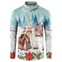 Romania Christmas Button Sweatshirt Romanian Folklore Traditional Christmas Mask - Wonder Print Shop