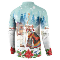 Romania Christmas Button Sweatshirt Romanian Folklore Traditional Christmas Mask - Wonder Print Shop