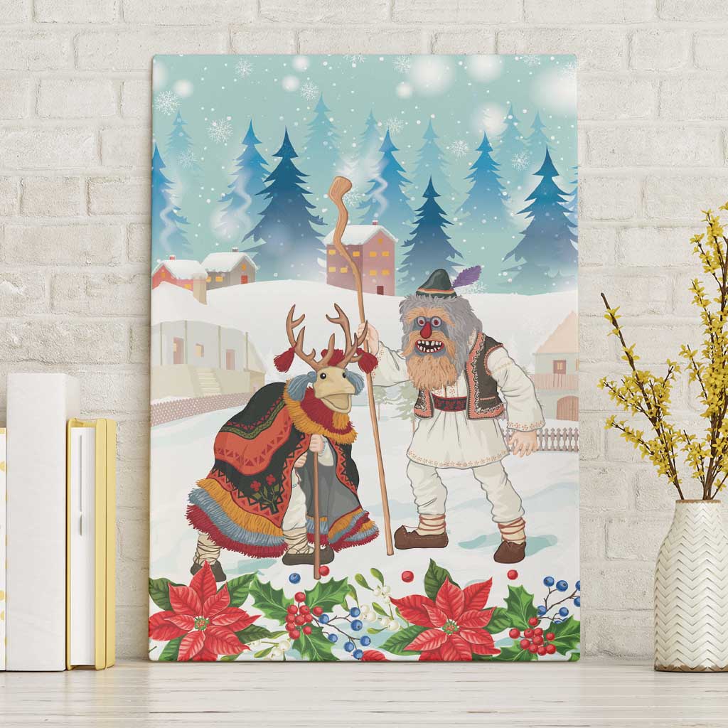 Romania Christmas Canvas Wall Art Romanian Folklore Traditional Christmas Mask - Wonder Print Shop