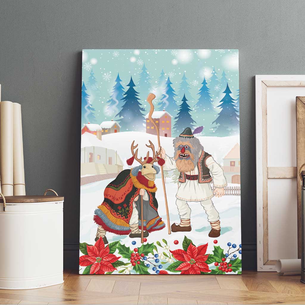 Romania Christmas Canvas Wall Art Romanian Folklore Traditional Christmas Mask - Wonder Print Shop