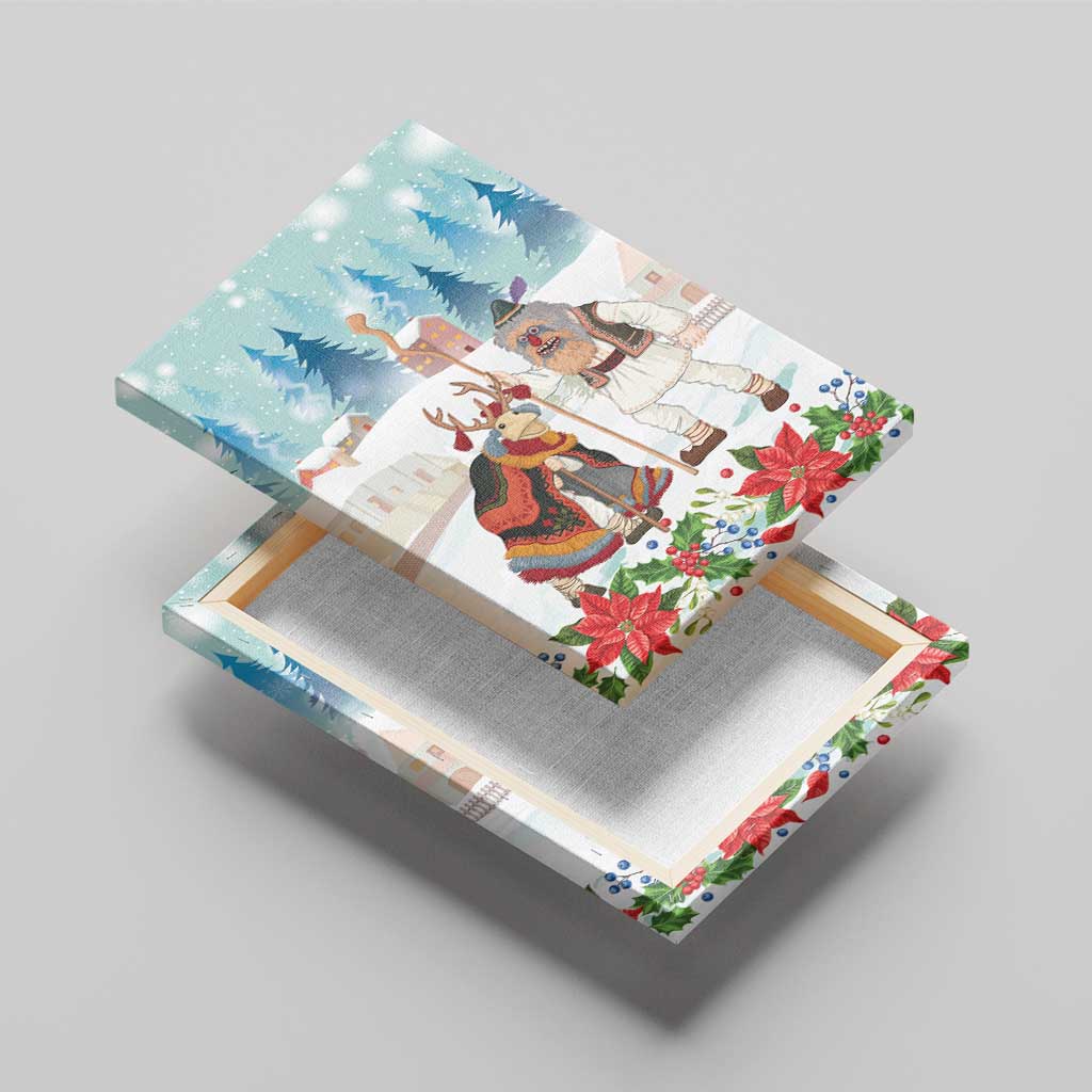 Romania Christmas Canvas Wall Art Romanian Folklore Traditional Christmas Mask - Wonder Print Shop