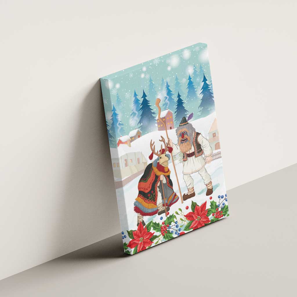 Romania Christmas Canvas Wall Art Romanian Folklore Traditional Christmas Mask - Wonder Print Shop