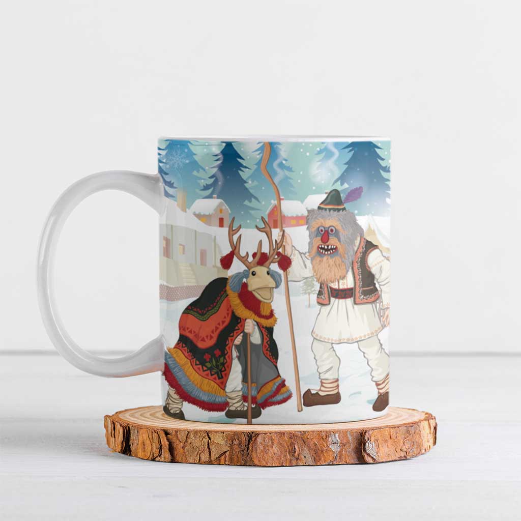 Romania Christmas Ceramic Mug Romanian Folklore Traditional Christmas Mask - Wonder Print Shop