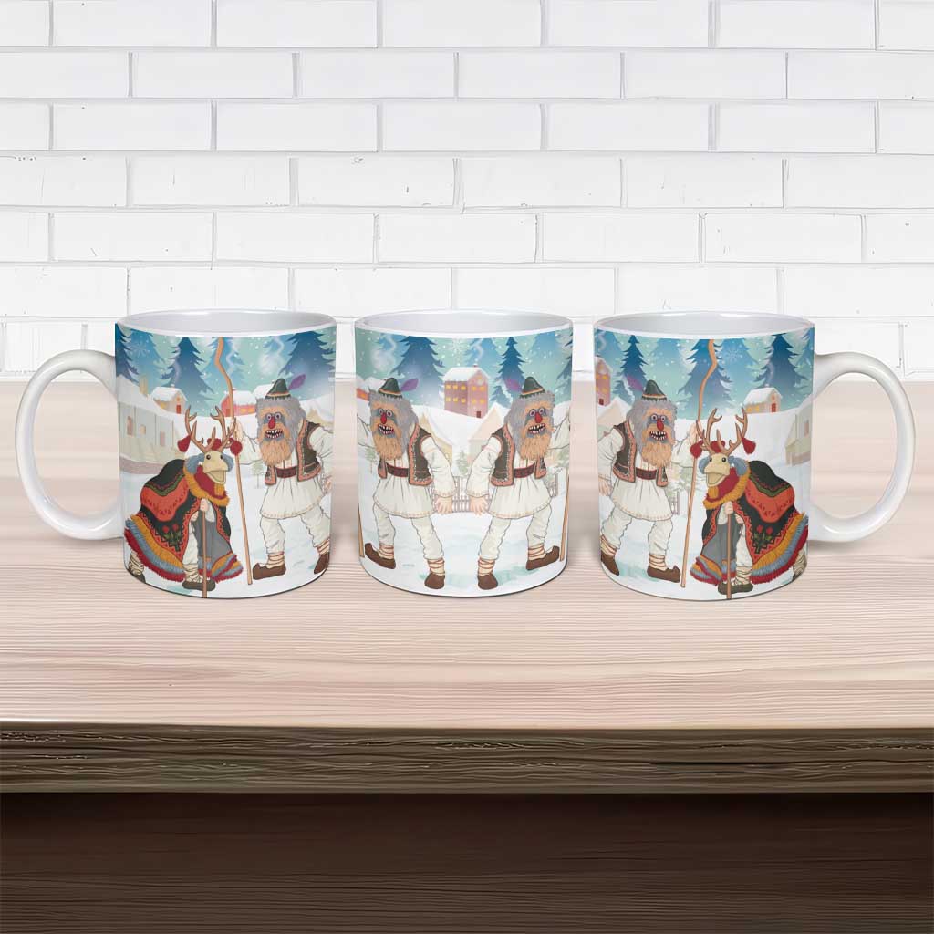 Romania Christmas Ceramic Mug Romanian Folklore Traditional Christmas Mask - Wonder Print Shop