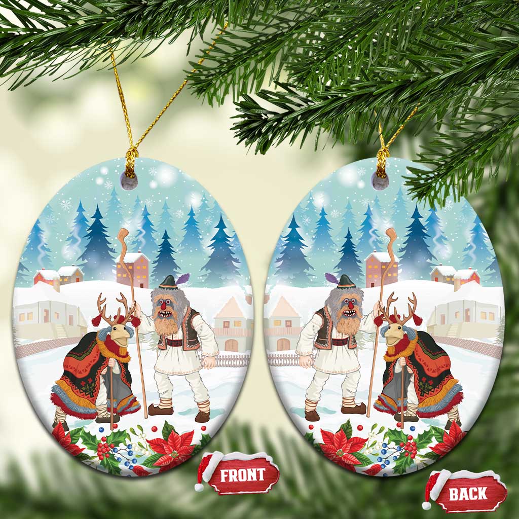 Romania Christmas Ceramic Ornament Romanian Folklore  Traditional Christmas Mask - Wonder Print Shop