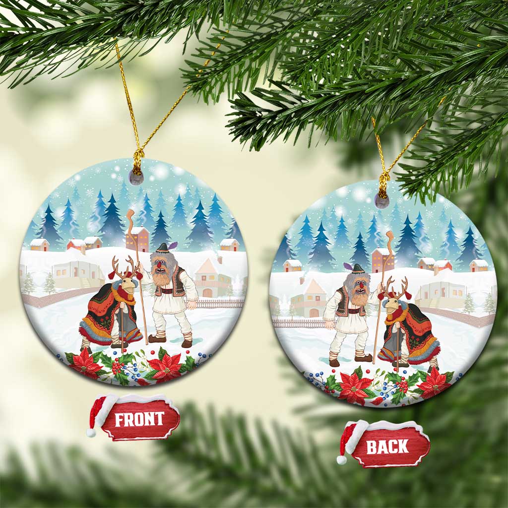 Romania Christmas Ceramic Ornament Romanian Folklore  Traditional Christmas Mask - Wonder Print Shop
