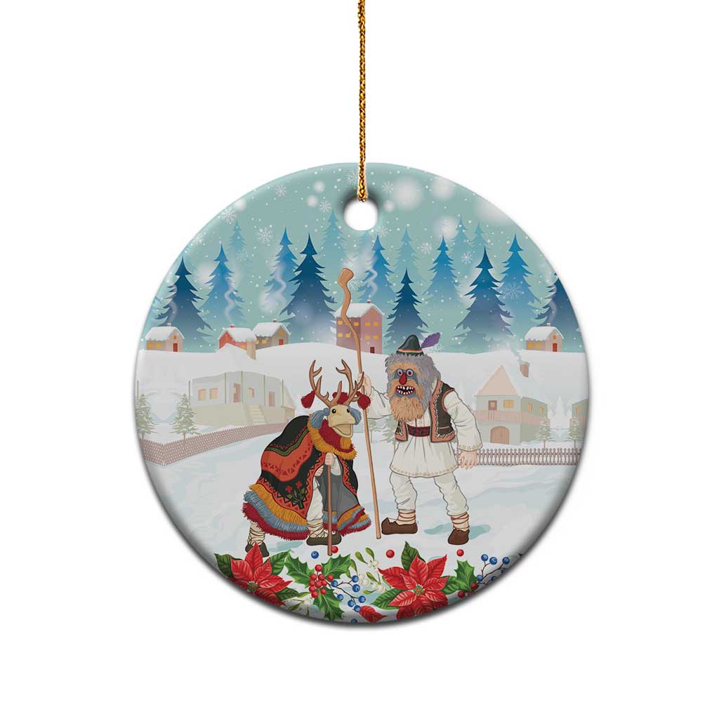 Romania Christmas Ceramic Ornament Romanian Folklore  Traditional Christmas Mask - Wonder Print Shop
