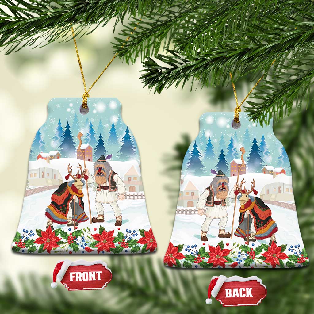 Romania Christmas Ceramic Ornament Romanian Folklore  Traditional Christmas Mask - Wonder Print Shop