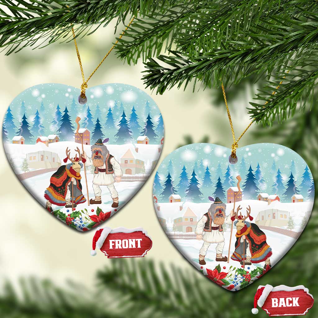 Romania Christmas Ceramic Ornament Romanian Folklore  Traditional Christmas Mask - Wonder Print Shop