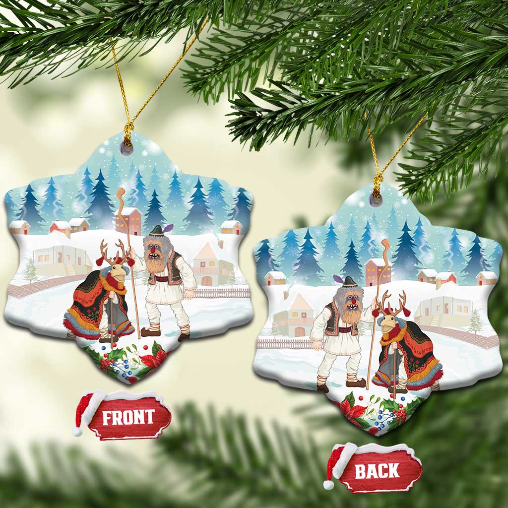 Romania Christmas Ceramic Ornament Romanian Folklore  Traditional Christmas Mask - Wonder Print Shop