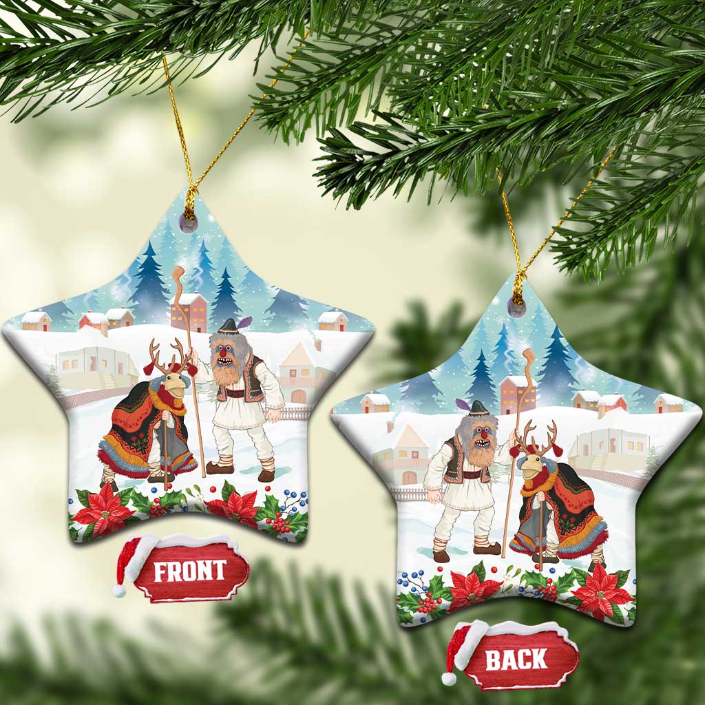 Romania Christmas Ceramic Ornament Romanian Folklore  Traditional Christmas Mask - Wonder Print Shop