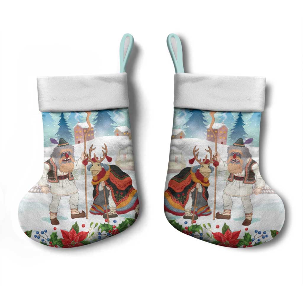 Romania Christmas Stocking Romanian Folklore  Traditional Christmas Mask - Wonder Print Shop