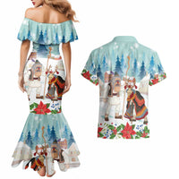 Romania Christmas Couples Matching Mermaid Dress and Hawaiian Shirt Romanian Folklore Traditional Christmas Mask - Wonder Print Shop