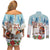 Romania Christmas Couples Matching Off Shoulder Short Dress and Long Sleeve Button Shirt Romanian Folklore Traditional Christmas Mask - Wonder Print Shop