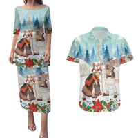 Romania Christmas Couples Matching Puletasi and Hawaiian Shirt Romanian Folklore Traditional Christmas Mask - Wonder Print Shop