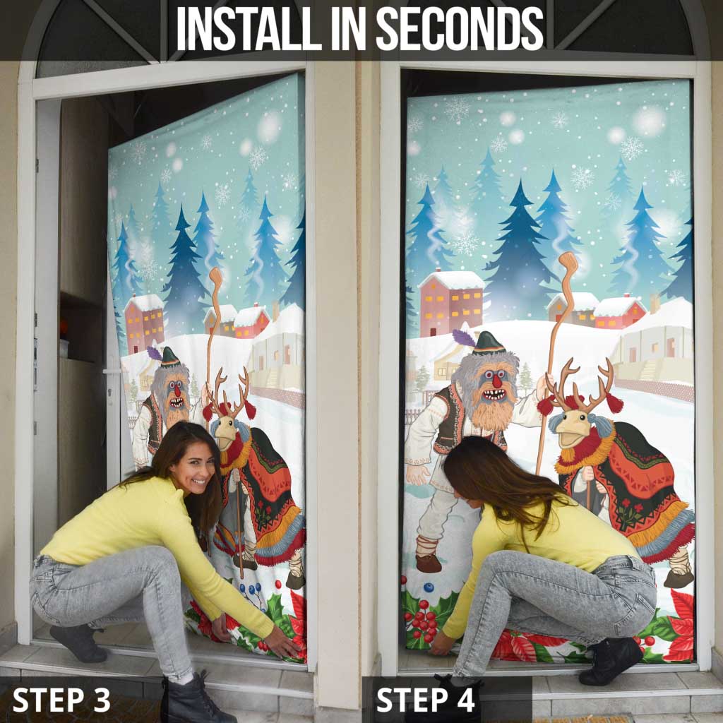 Romania Christmas Door Cover Romanian Folklore Traditional Christmas Mask - Wonder Print Shop