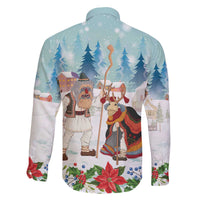 Romania Christmas Family Matching Off The Shoulder Long Sleeve Dress and Hawaiian Shirt Romanian Folklore Traditional Christmas Mask - Wonder Print Shop