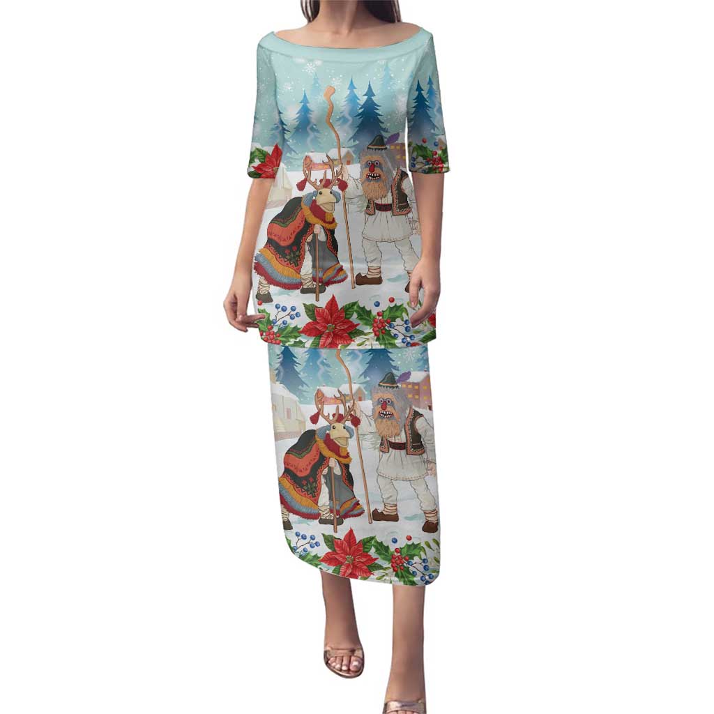 Romania Christmas Family Matching Puletasi and Hawaiian Shirt Romanian Folklore Traditional Christmas Mask - Wonder Print Shop