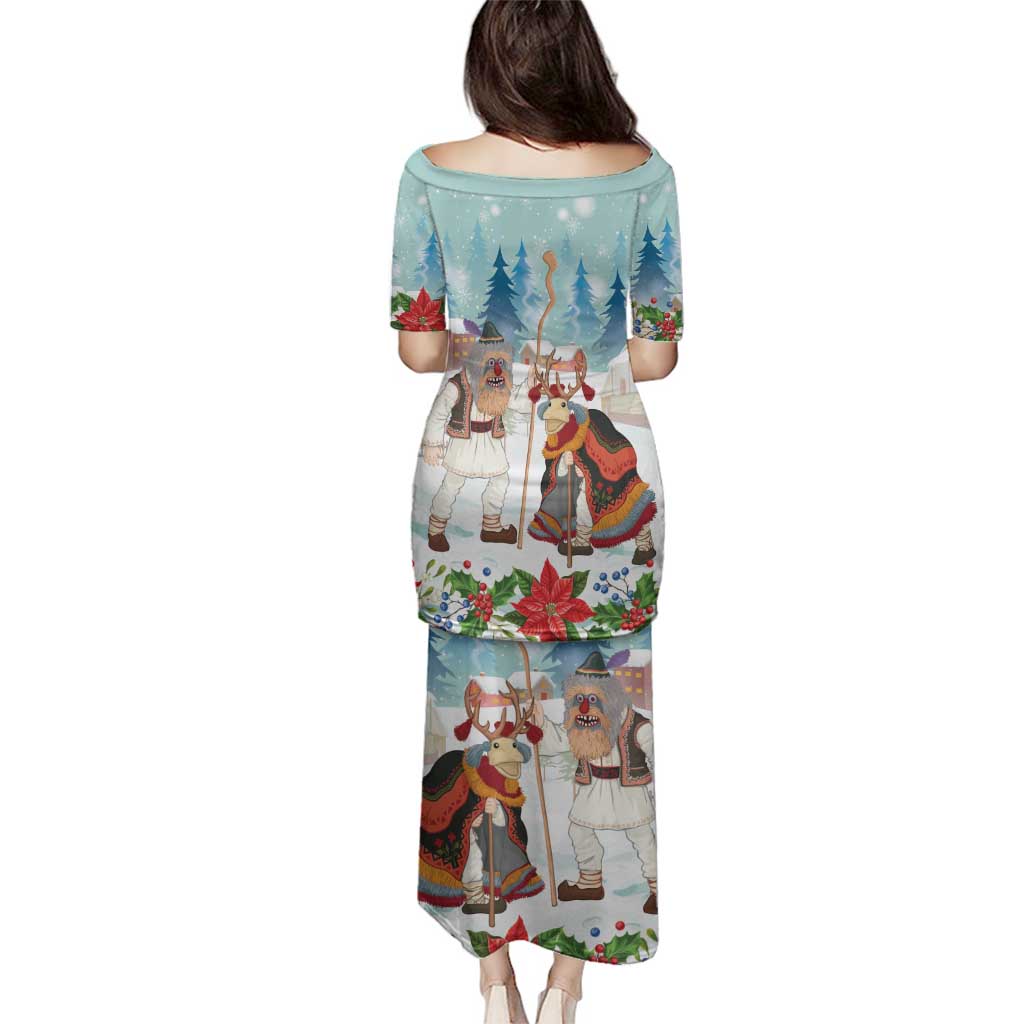 Romania Christmas Family Matching Puletasi and Hawaiian Shirt Romanian Folklore Traditional Christmas Mask - Wonder Print Shop