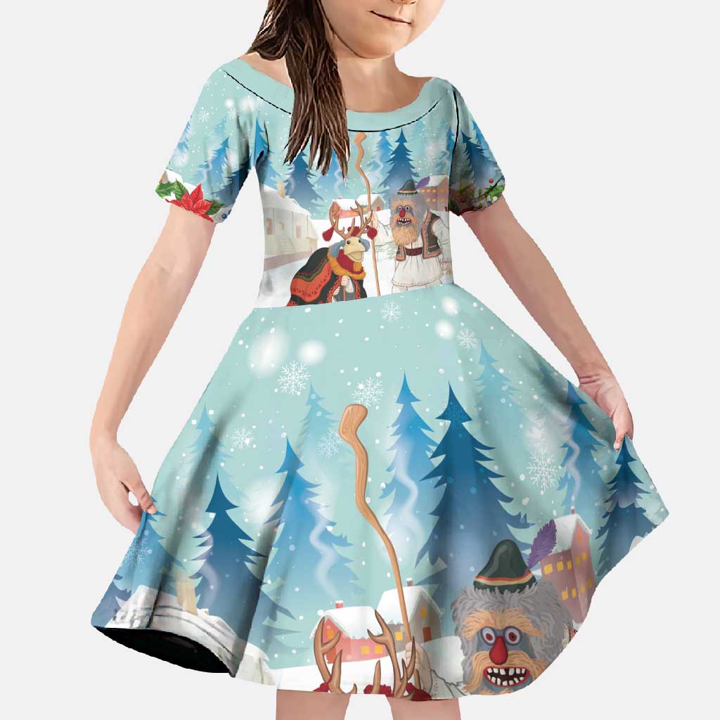 Romania Christmas Family Matching Summer Maxi Dress and Hawaiian Shirt Romanian Folklore Traditional Christmas Mask - Wonder Print Shop