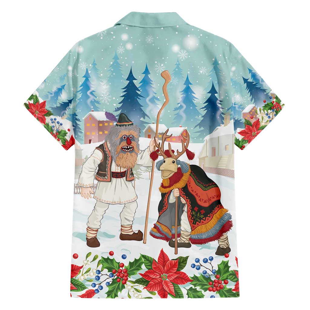 Romania Christmas Family Matching Tank Maxi Dress and Hawaiian Shirt Romanian Folklore Traditional Christmas Mask - Wonder Print Shop