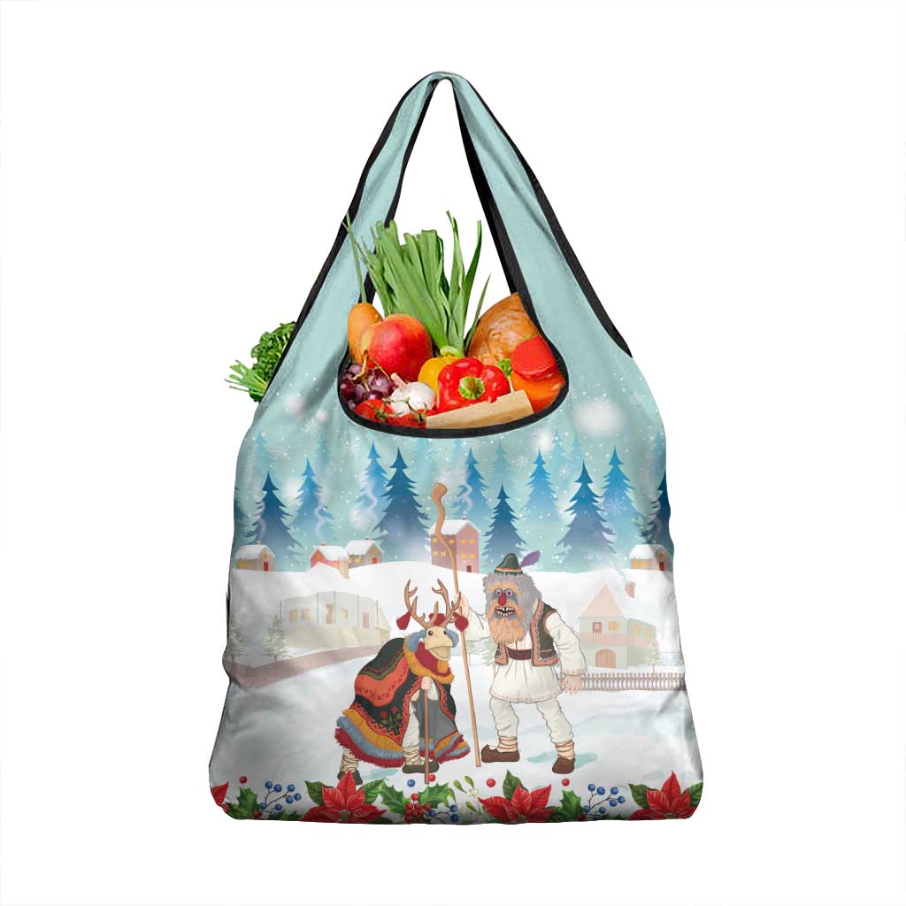 Romania Christmas Grocery Bag Romanian Folklore Traditional Christmas Mask - Wonder Print Shop