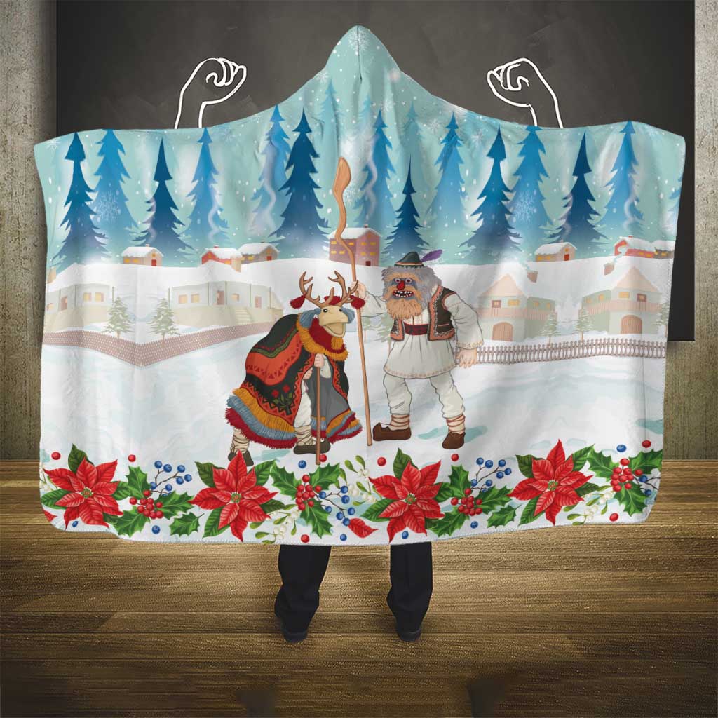 Romania Christmas Hooded Blanket Romanian Folklore Traditional Christmas Mask - Wonder Print Shop