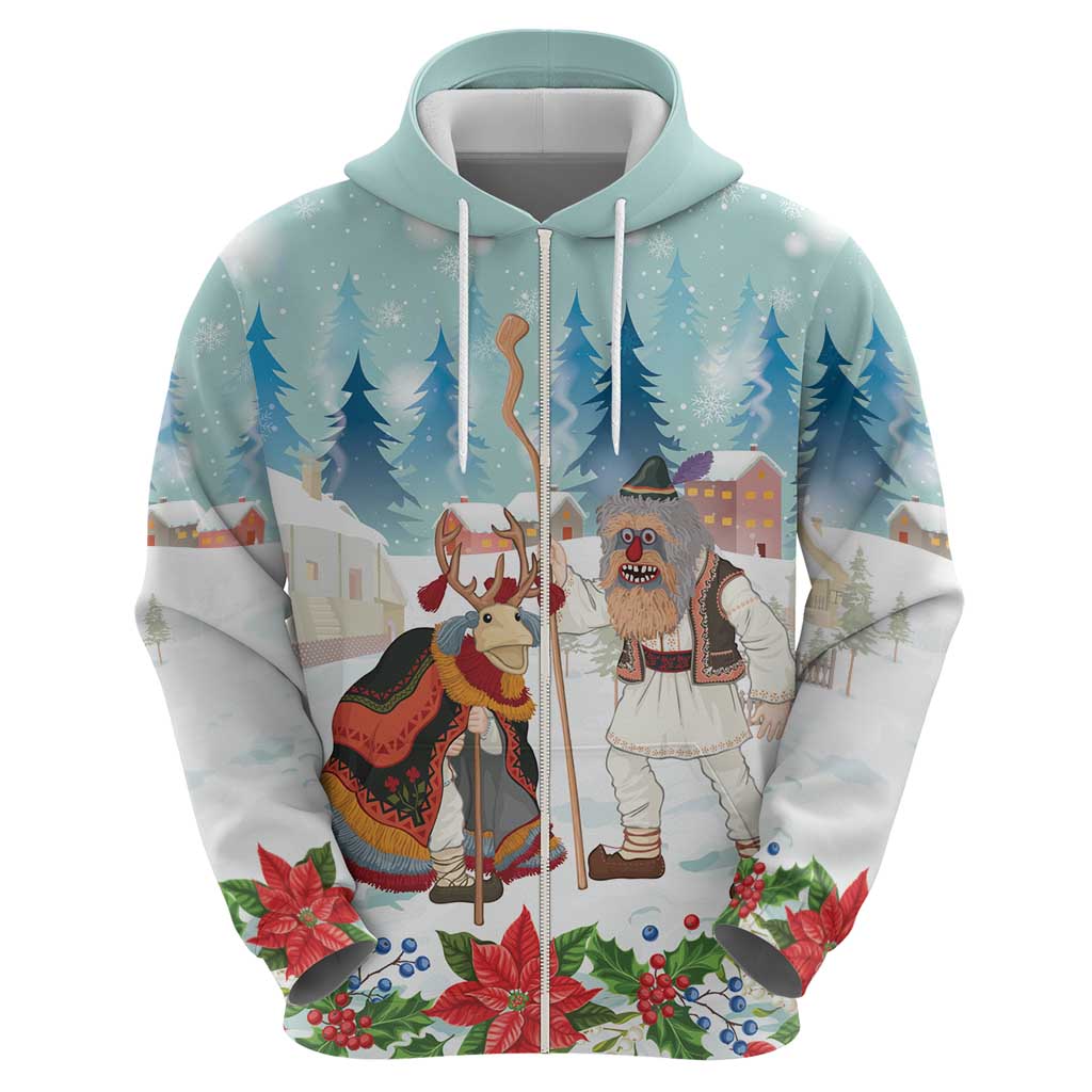 Romania Christmas Hoodie Romanian Folklore Traditional Christmas Mask - Wonder Print Shop