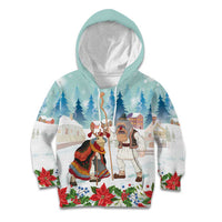 Romania Christmas Kid Hoodie Romanian Folklore Traditional Christmas Mask - Wonder Print Shop